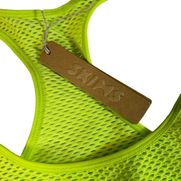NWT skims fishnet perforated neon green scoop bralette!! Size Small - Picture 2 of 4
